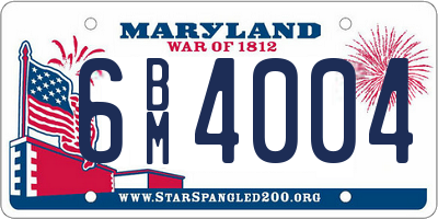MD license plate 6BM4004