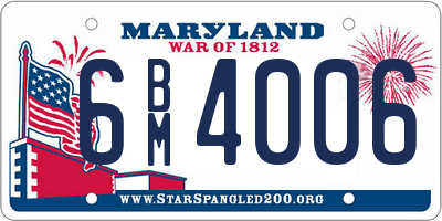 MD license plate 6BM4006