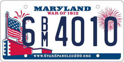 MD license plate 6BM4010