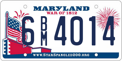 MD license plate 6BM4014