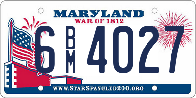 MD license plate 6BM4027