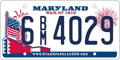 MD license plate 6BM4029