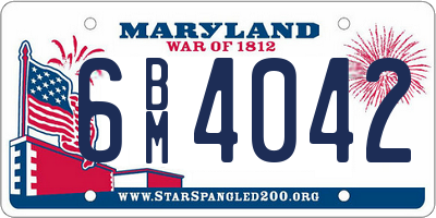 MD license plate 6BM4042