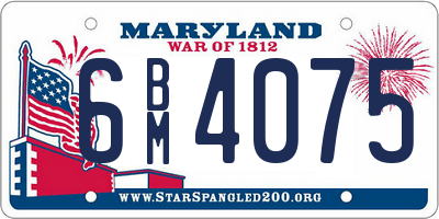 MD license plate 6BM4075