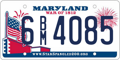 MD license plate 6BM4085