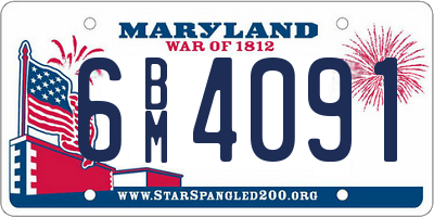 MD license plate 6BM4091