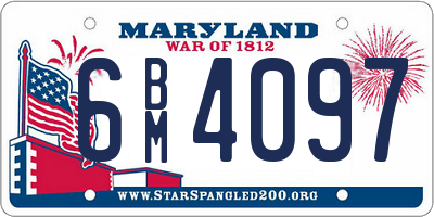 MD license plate 6BM4097