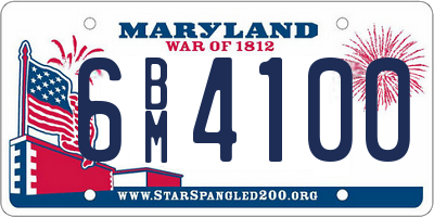 MD license plate 6BM4100