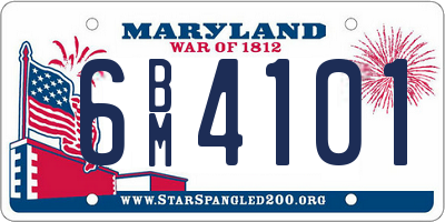 MD license plate 6BM4101