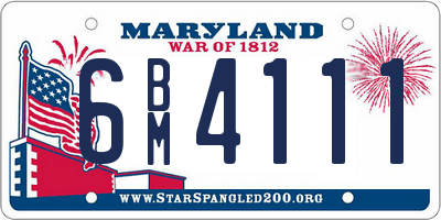 MD license plate 6BM4111