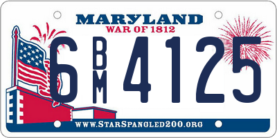MD license plate 6BM4125