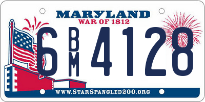 MD license plate 6BM4128