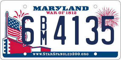 MD license plate 6BM4135