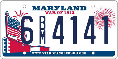 MD license plate 6BM4141