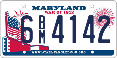 MD license plate 6BM4142