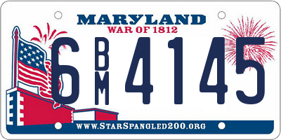 MD license plate 6BM4145