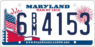 MD license plate 6BM4153