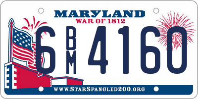 MD license plate 6BM4160