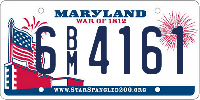 MD license plate 6BM4161