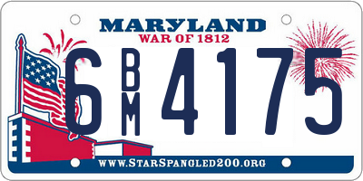 MD license plate 6BM4175