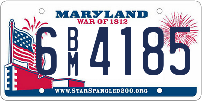 MD license plate 6BM4185
