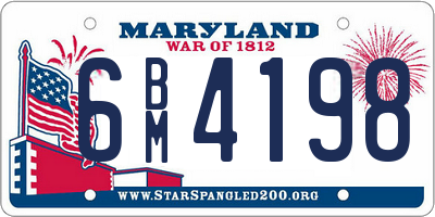 MD license plate 6BM4198