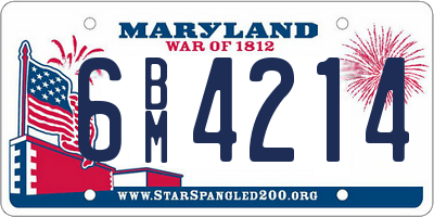 MD license plate 6BM4214