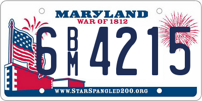MD license plate 6BM4215