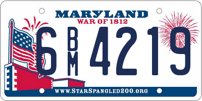 MD license plate 6BM4219