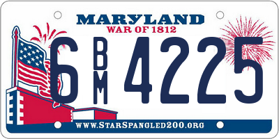 MD license plate 6BM4225