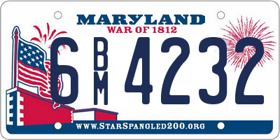 MD license plate 6BM4232