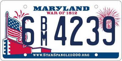 MD license plate 6BM4239