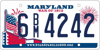 MD license plate 6BM4242