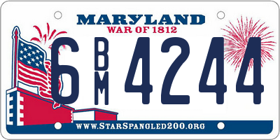MD license plate 6BM4244