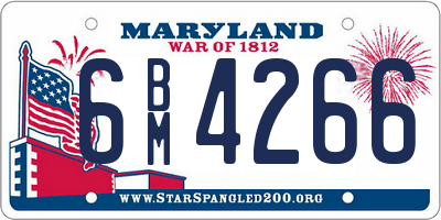MD license plate 6BM4266