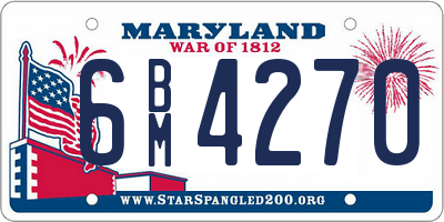 MD license plate 6BM4270