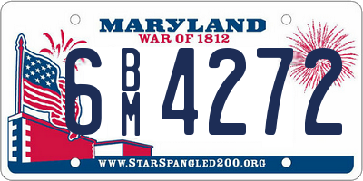 MD license plate 6BM4272