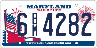 MD license plate 6BM4282