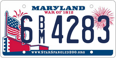 MD license plate 6BM4283