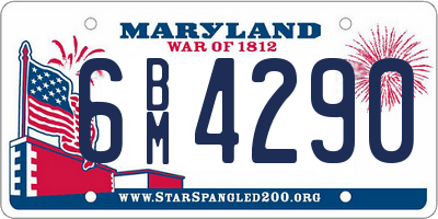 MD license plate 6BM4290