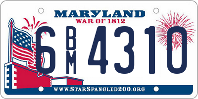 MD license plate 6BM4310