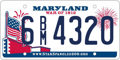 MD license plate 6BM4320