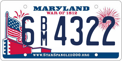 MD license plate 6BM4322