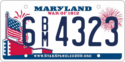 MD license plate 6BM4323