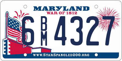 MD license plate 6BM4327