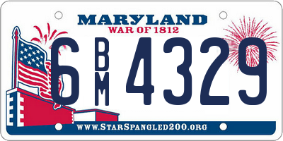 MD license plate 6BM4329