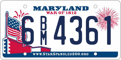 MD license plate 6BM4361