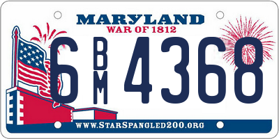 MD license plate 6BM4368