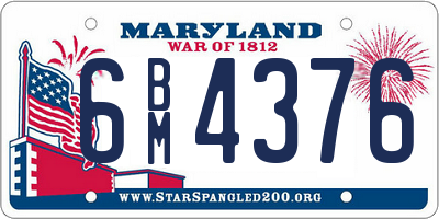 MD license plate 6BM4376