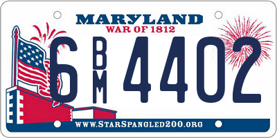 MD license plate 6BM4402